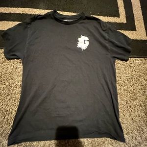 “God Bless Gorillas” black graphic T Large